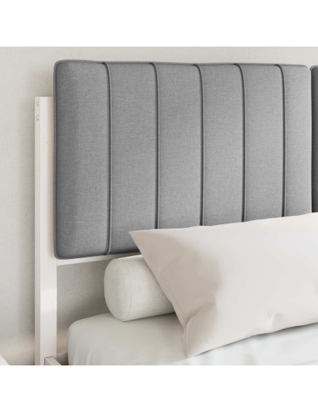 Letto con Testiera Rivestita Grigio chiaro 140 x 200 cm