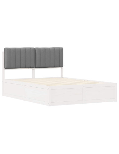 Letto con Testiera Rivestita Grigio chiaro 140 x 200 cm
