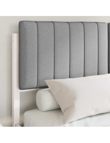 Letto con Testiera Rivestita Grigio chiaro 140 x 190 cm