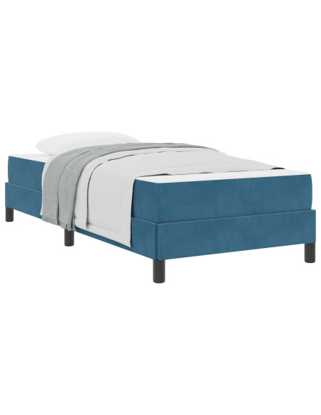 Letto a molle con materasso Blu Scuro 80 x 210 cm Tessuto