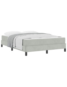 Letto a molle con materasso Grigio chiaro 160 x 210 cm Tessuto 2