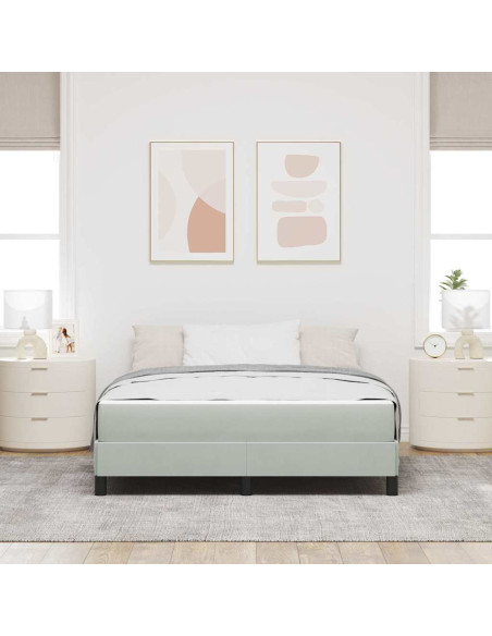 Letto a molle con materasso Grigio chiaro 160 x 210 cm Tessuto