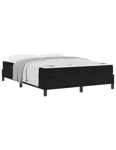 Letto a molle con materasso Nero 160 x 210 cm Tessuto 2