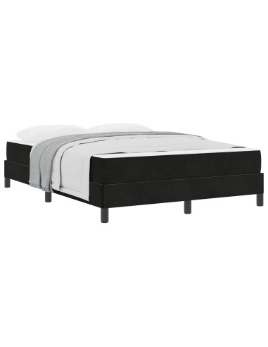 Letto a molle con materasso Nero 160 x 210 cm Tessuto