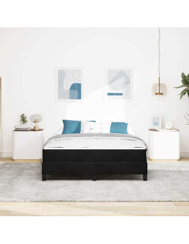 Letto a molle con materasso Nero 160 x 210 cm Tessuto