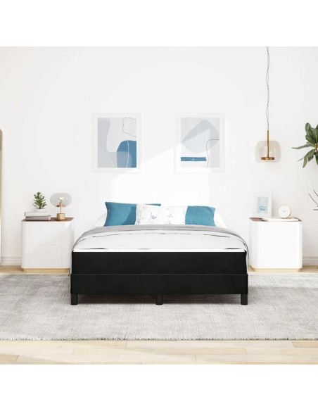 Letto a molle con materasso Nero 160 x 210 cm Tessuto