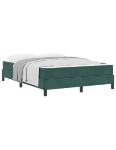 Letto a molle con materasso Verde Scuro 160 x 210 cm Tessuto 2