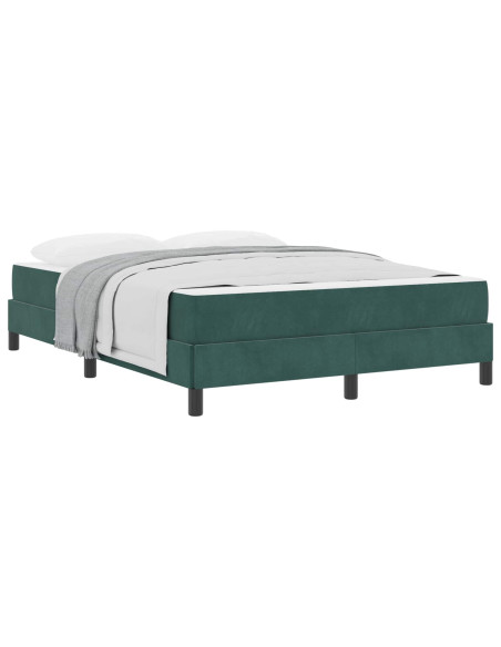 Letto a molle con materasso Verde Scuro 160 x 210 cm Tessuto