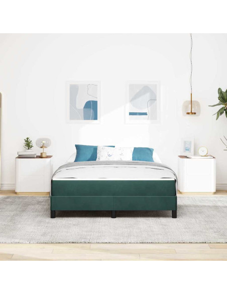 Letto a molle con materasso Verde Scuro 160 x 210 cm Tessuto