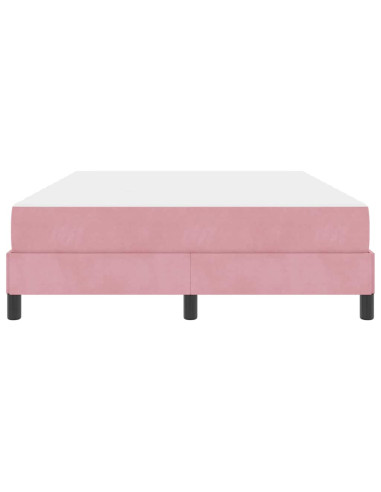 Letto a molle con materasso Rosa 160 x 210 cm Tessuto