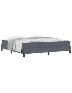 Letto a molle con materasso Grigio scuro 180 x 210 cm Tessuto 2