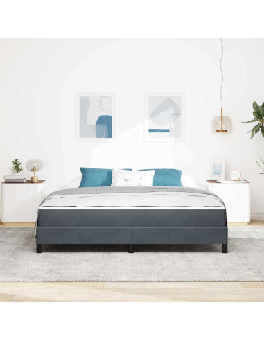 Letto a molle con materasso Grigio scuro 180 x 210 cm Tessuto