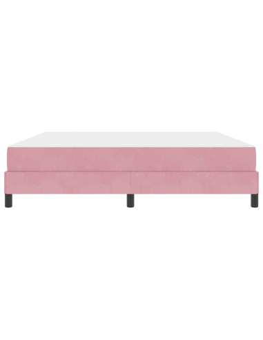 Letto a molle con materasso Rosa 180 x 210 cm Tessuto