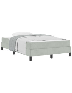 Letto a molle con materasso Grigio chiaro 120 x 220 cm Tessuto 2