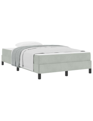 Letto a molle con materasso Grigio chiaro 120 x 220 cm Tessuto