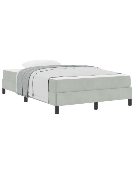 Letto a molle con materasso Grigio chiaro 120 x 220 cm Tessuto