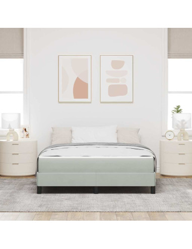 Letto a molle con materasso Grigio chiaro 160 x 220 cm Tessuto
