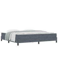 Letto a molle con materasso Grigio scuro 200 x 220 cm Tessuto 2