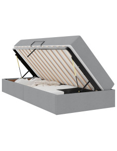 Letto con contenitore e materasso Grigio chiaro 100 x 200 cm 2