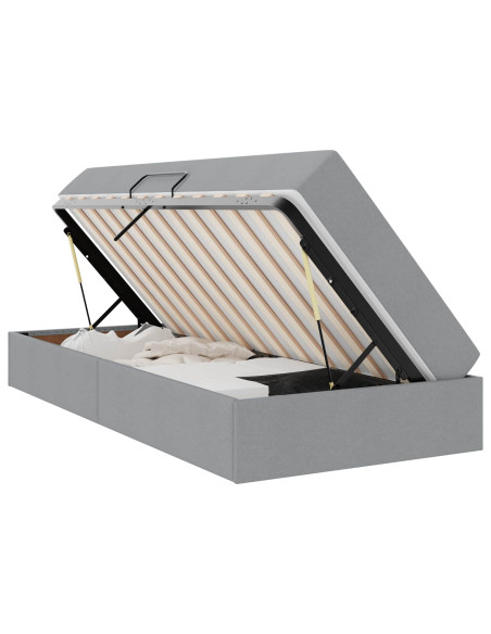 Letto con contenitore e materasso Grigio chiaro 100 x 200 cm