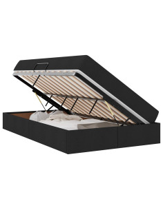 Letto con contenitore e materasso Nero 120 x 200 cm Poliestere 2