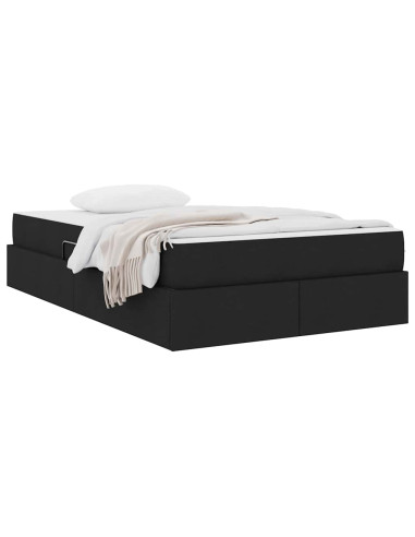 Letto con contenitore e materasso Nero 120 x 200 cm Poliestere