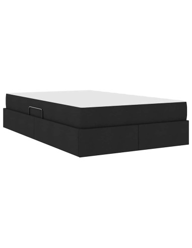 Letto con contenitore e materasso Nero 120 x 200 cm Poliestere