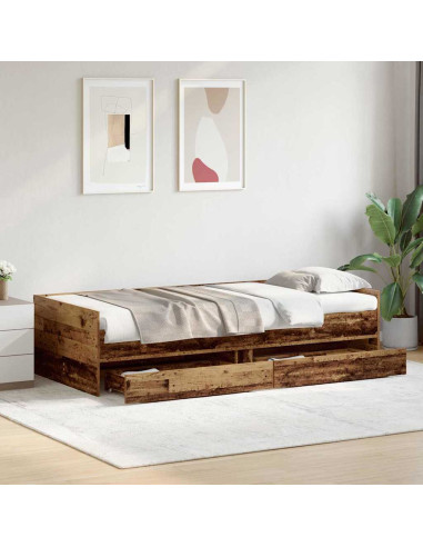 Struttura del letto Legno vecchio 90 x 190 cm Pino massello