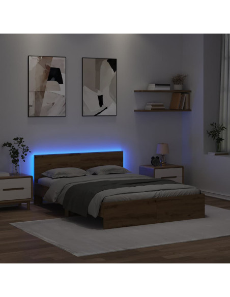 Struttura del letto Rovere artigianale 140 x 190 cm