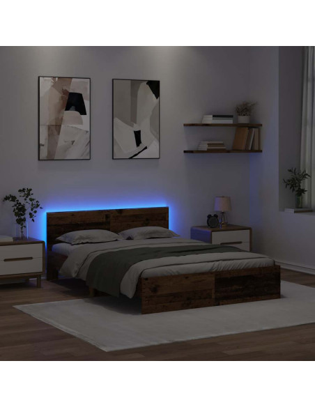 Struttura del letto con testiera Legno vecchio 120 x 190 cm