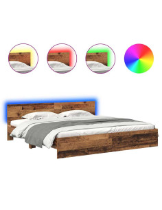 Struttura del letto con testiera Legno vecchio 180 x 200 cm 2