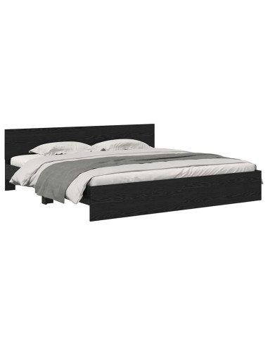 Struttura del letto Rovere Nero 180 x 200 cm Legno multistrato