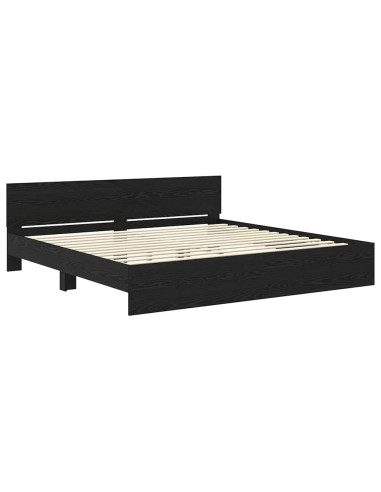 Struttura del letto Rovere Nero 180 x 200 cm Legno multistrato