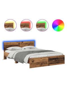 Struttura del letto con testiera Legno vecchio 140 x 200 cm 2