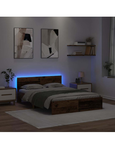 Struttura del letto con testiera Legno vecchio 140 x 200 cm