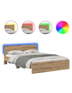 Struttura del letto Rovere artigianale 140 x 200 cm 2