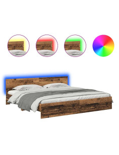 Struttura del letto con testiera Legno vecchio 200 x 200 cm 2