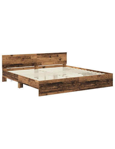 Struttura del letto con testiera Legno vecchio 200 x 200 cm