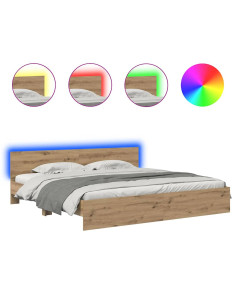 Struttura del letto Rovere artigianale 200 x 200 cm 2