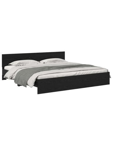 Struttura del letto Rovere Nero 200 x 200 cm Legno multistrato
