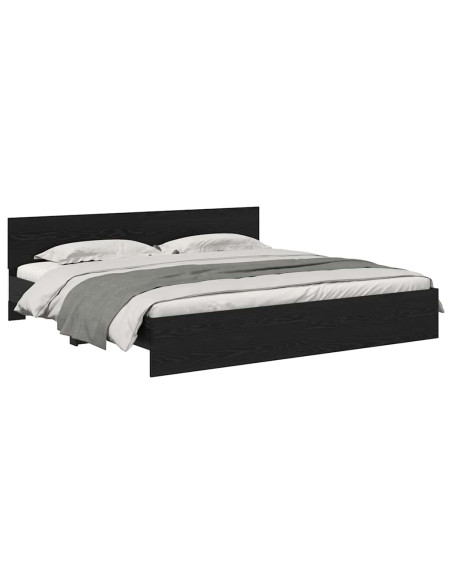 Struttura del letto Rovere Nero 200 x 200 cm Legno multistrato