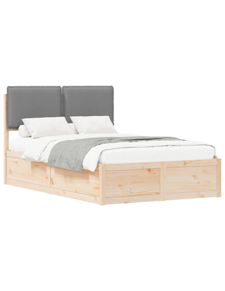 Letto con Testiera Rivestita Grigio chiaro 120 x 200 cm