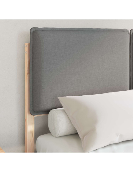 Letto con Testiera Rivestita Grigio chiaro 120 x 200 cm