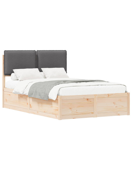 Letto con Testiera Rivestita Grigio scuro 120 x 200 cm