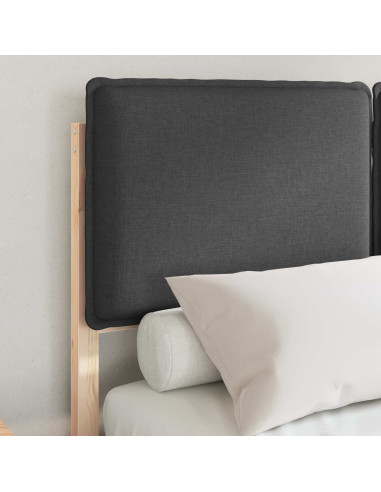 Letto con Testiera Rivestita Grigio scuro 120 x 200 cm