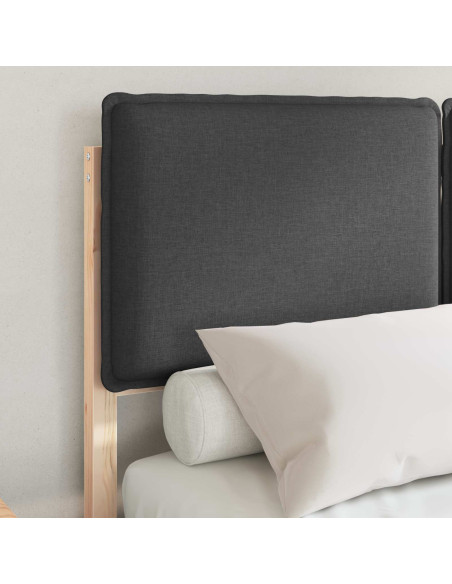 Letto con Testiera Rivestita Grigio scuro 120 x 200 cm