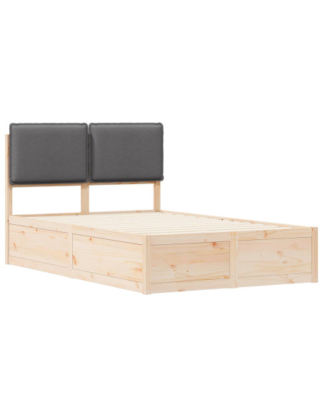 Letto con Testiera Rivestita Grigio scuro 120 x 200 cm