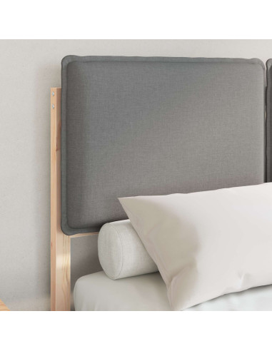 Letto con Testiera Rivestita Grigio chiaro 120 x 190 cm