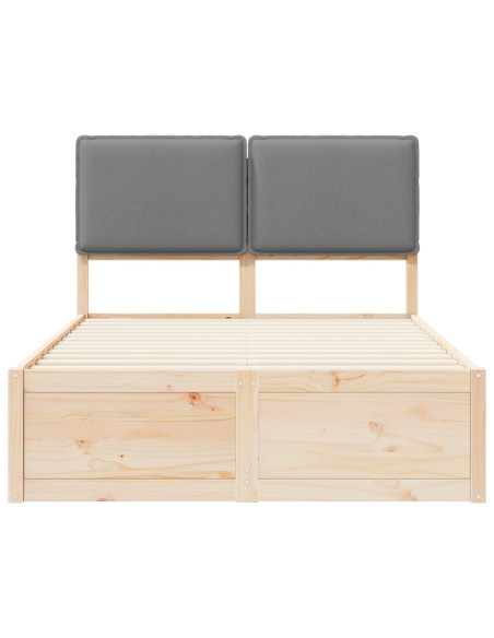 Letto con Testiera Rivestita Grigio chiaro 120 x 190 cm
