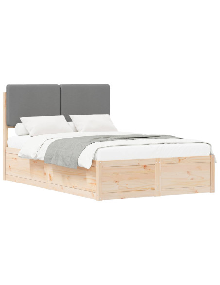 Letto con Testiera Rivestita Grigio chiaro 120 x 200 cm